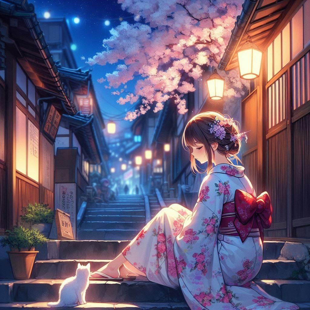 夜の下町