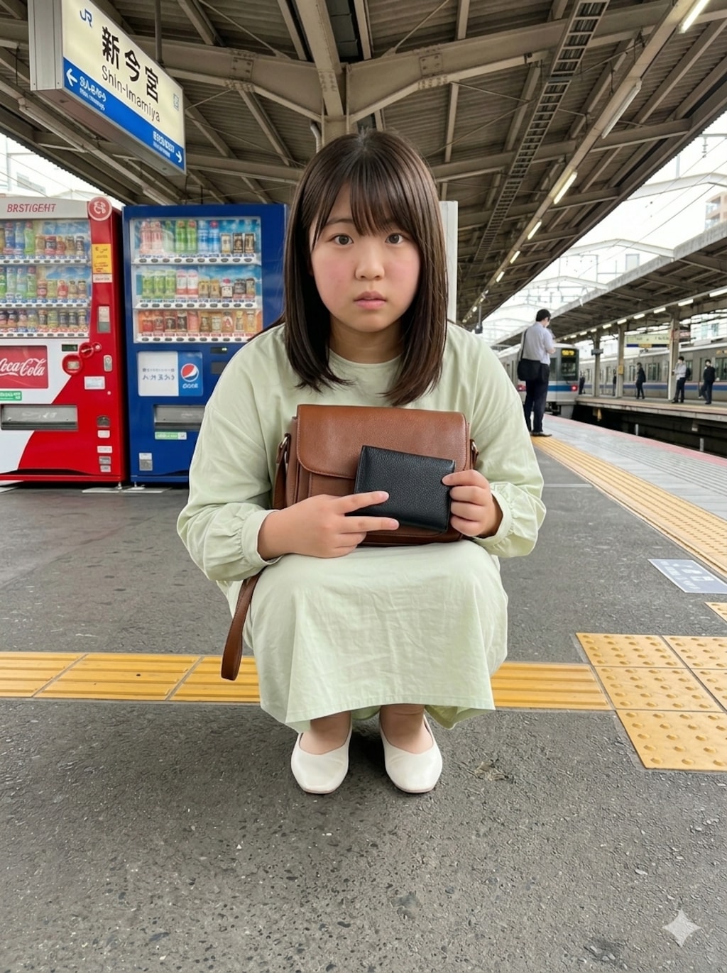 落としてしまった財布を拾ってくれる親切なPuni-Paletteの３人