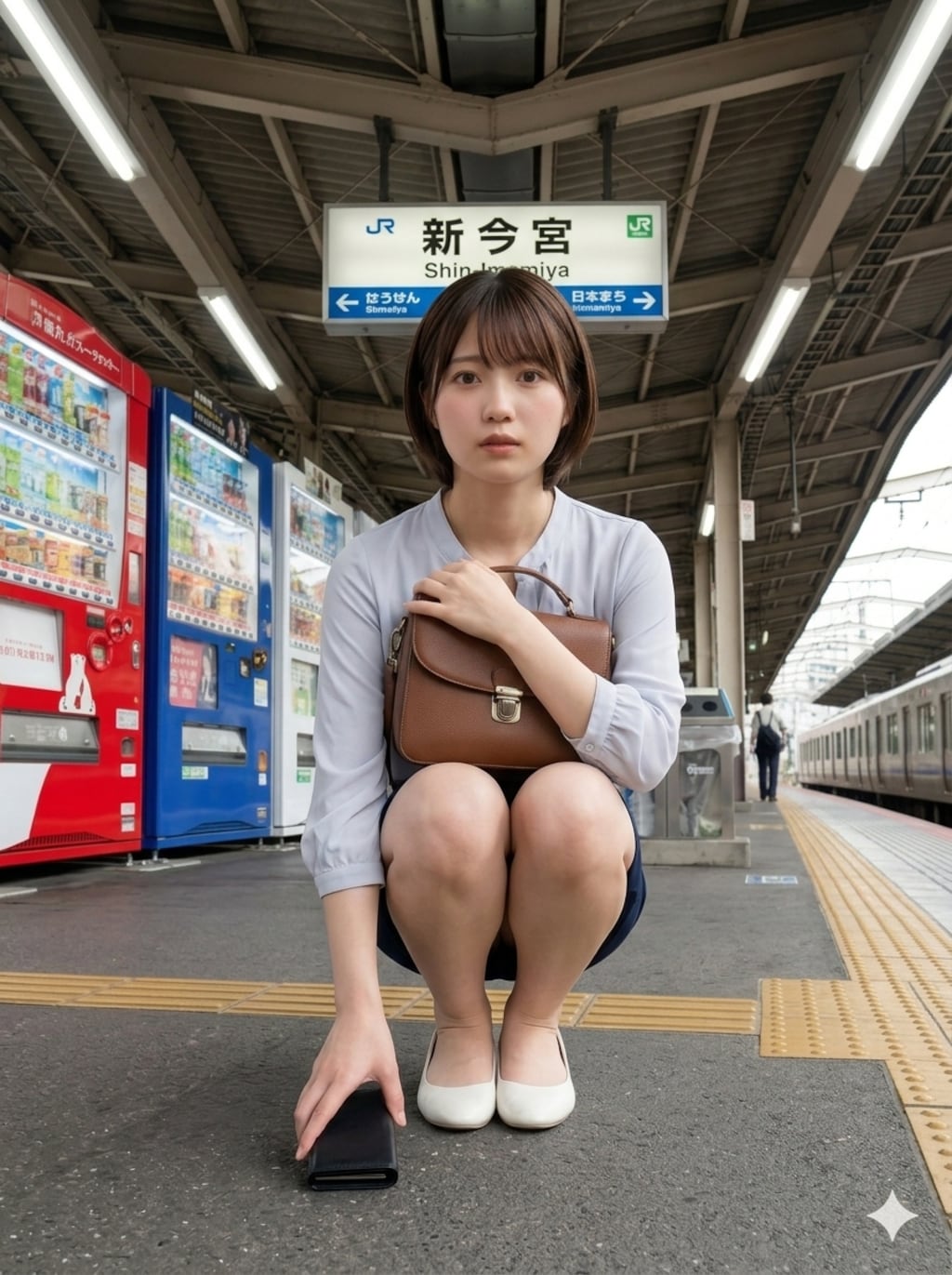 落としてしまった財布を拾ってくれる親切なPuni-Paletteの３人