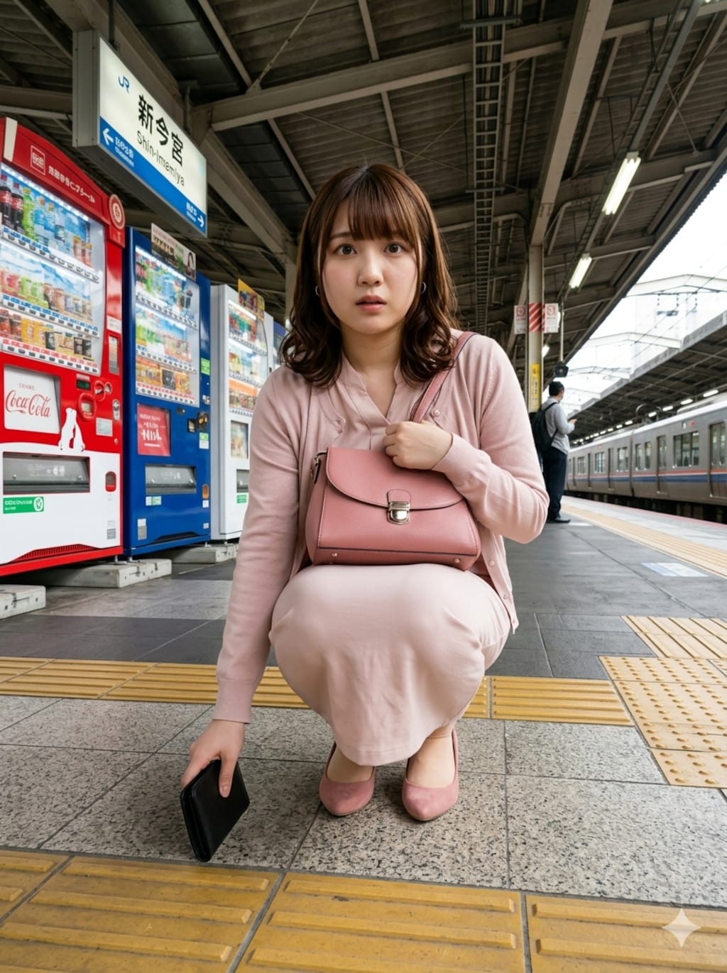 落としてしまった財布を拾ってくれる親切なPuni-Paletteの３人