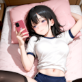 スマホに夢中な女の子 2枚目