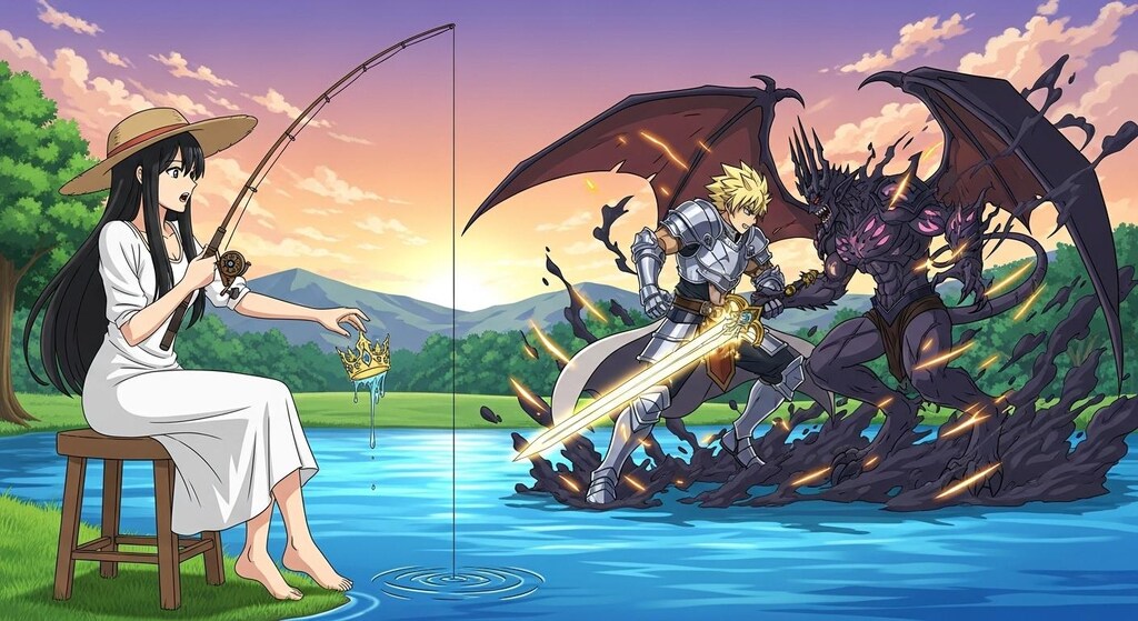 勇者と魔王が戦ってる横で釣り