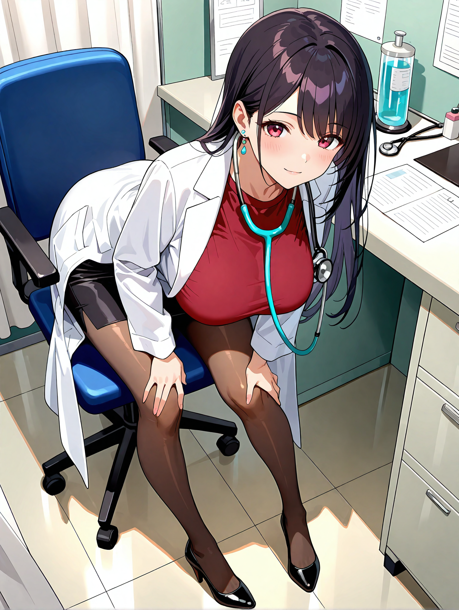 女医姿の涼音さん（お医者さんごっこ？）
