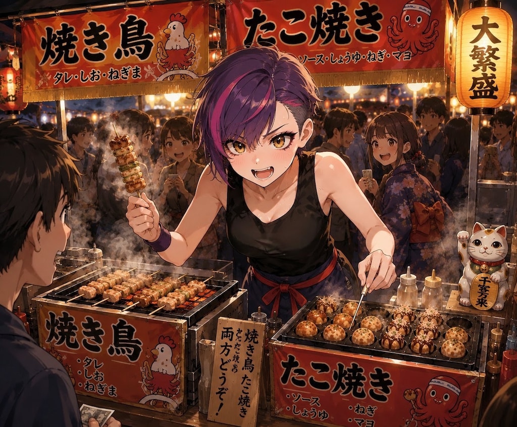 今日はお祭り、稼ぎ時