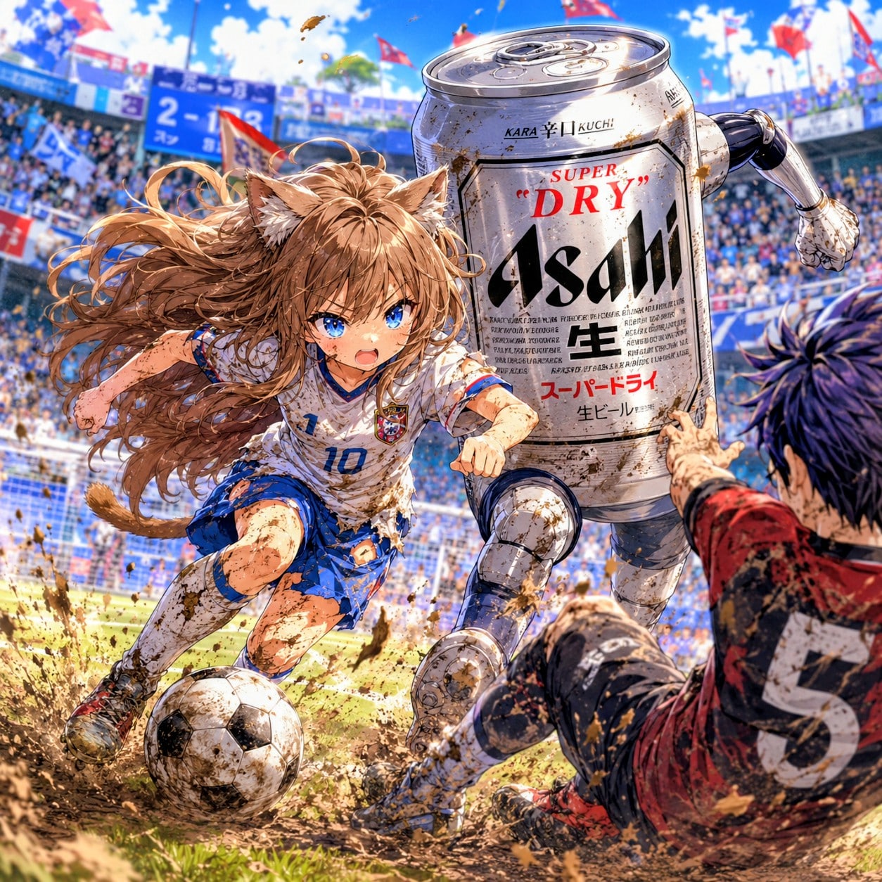 ドリブルで駆け抜ける小さな女の子