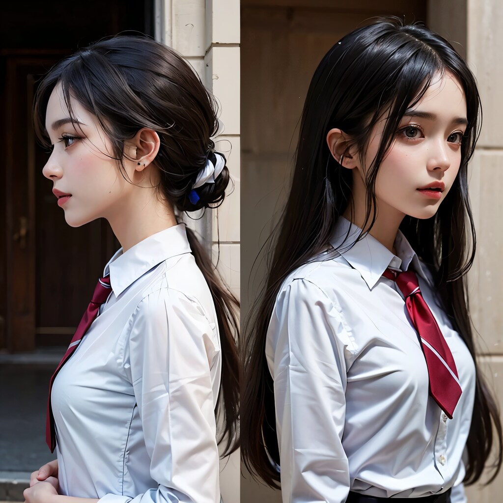 横顔で春の制服祭り