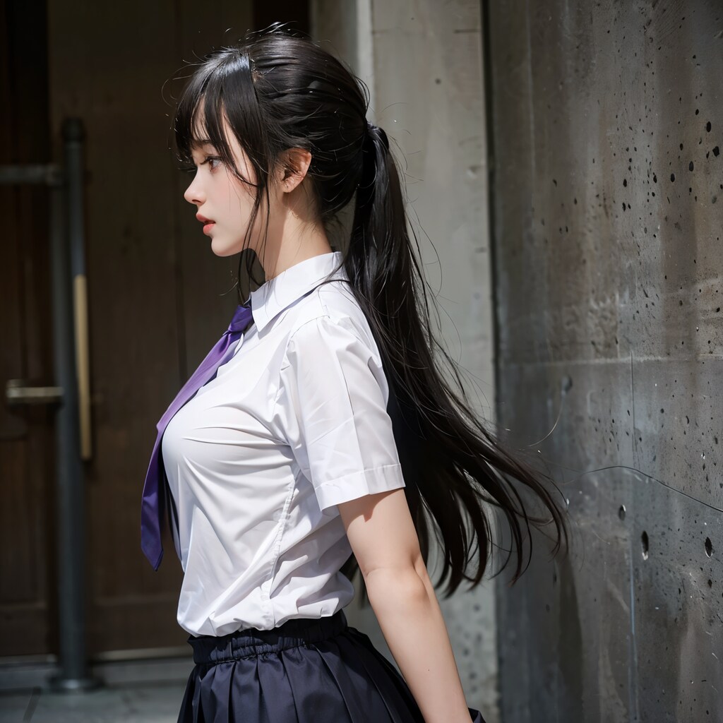 横顔で春の制服祭り