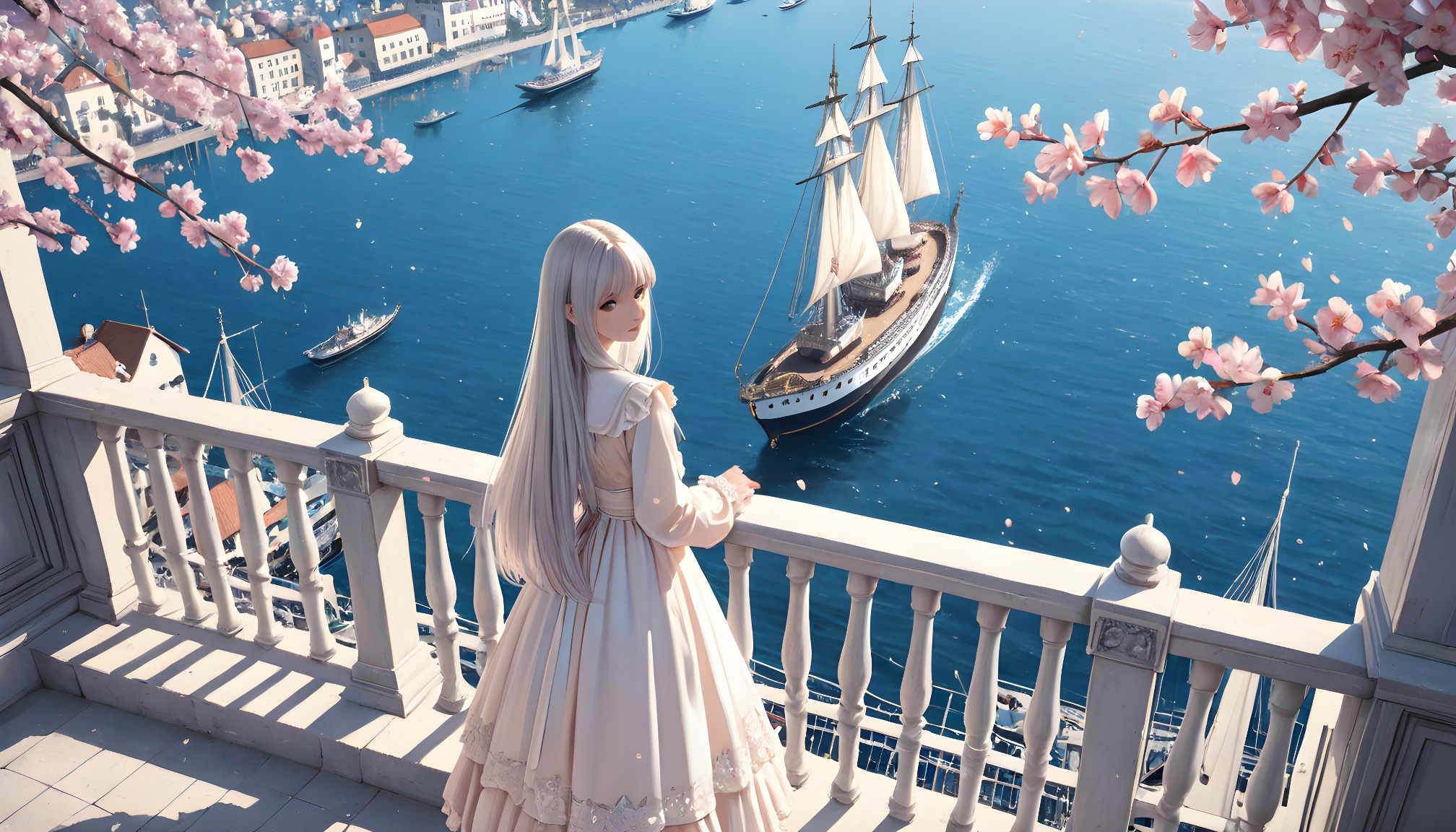 【港の風景画展】02 | の人気AIイラスト・グラビア