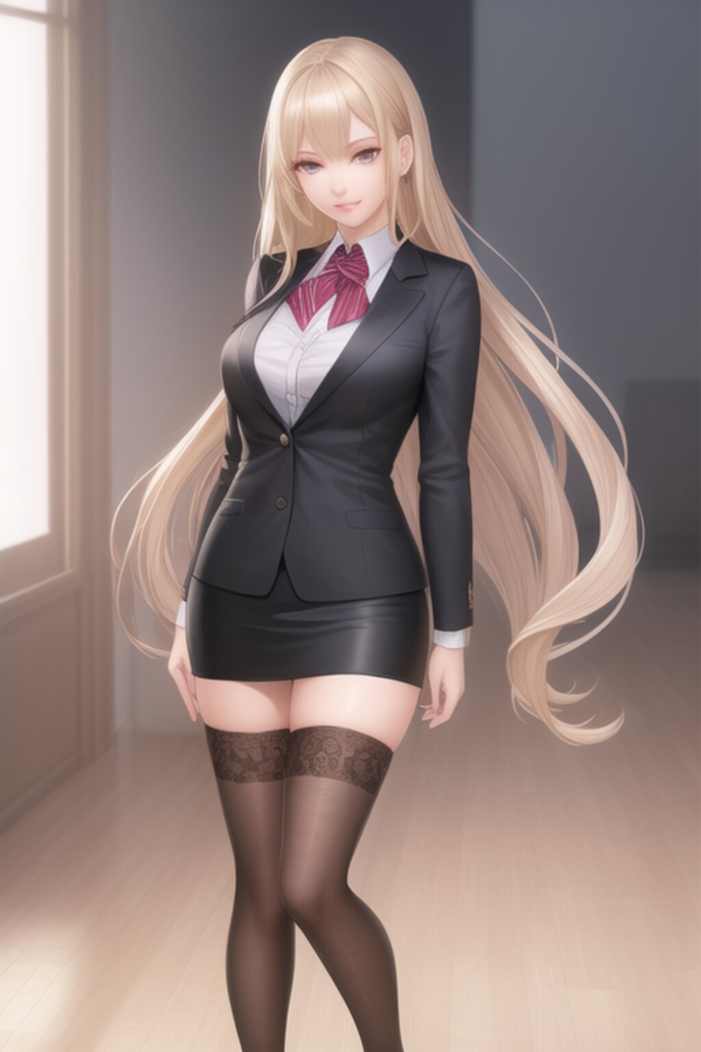 スーツを着た金色の髪の少女