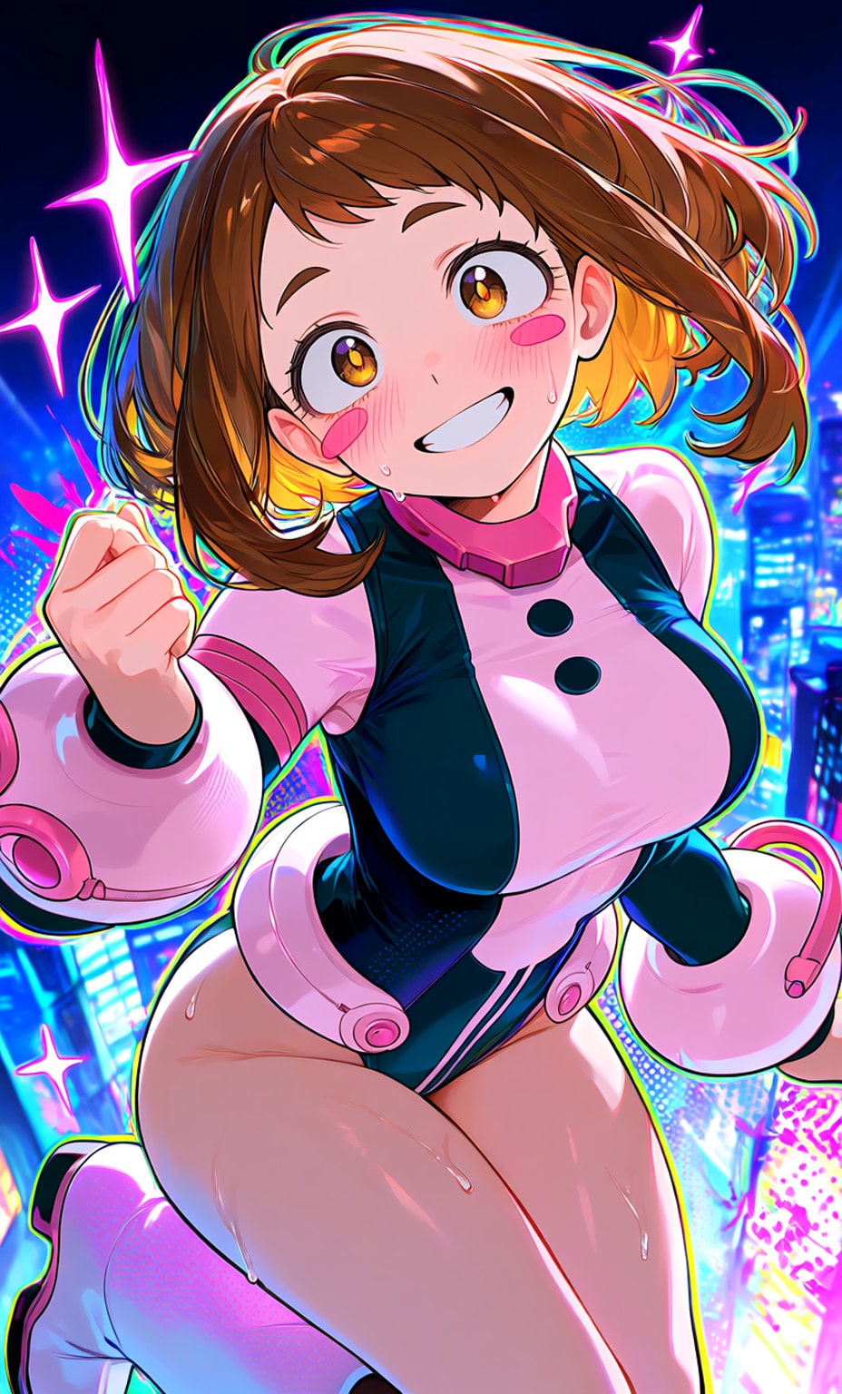 お茶〇ちゃんの二次創作ハイレグヒーロースーツを生成する際の副産物♪・・ややハイレグ化・競泳水着・他・・