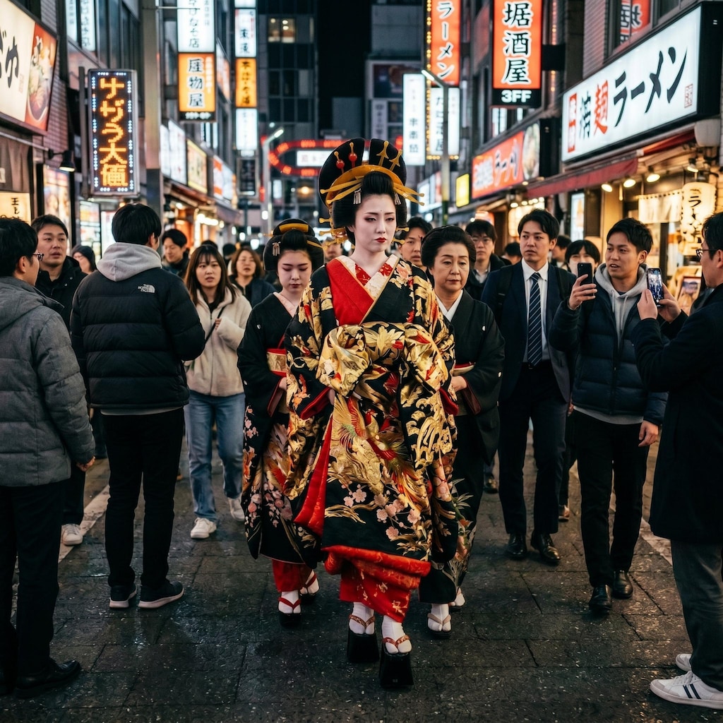タイムスリップ　花魁が現代に現れると