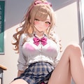 茶髪ギャルＪＫのパンチラ 3枚目