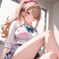 茶髪ギャルＪＫのパンチラ 2枚目