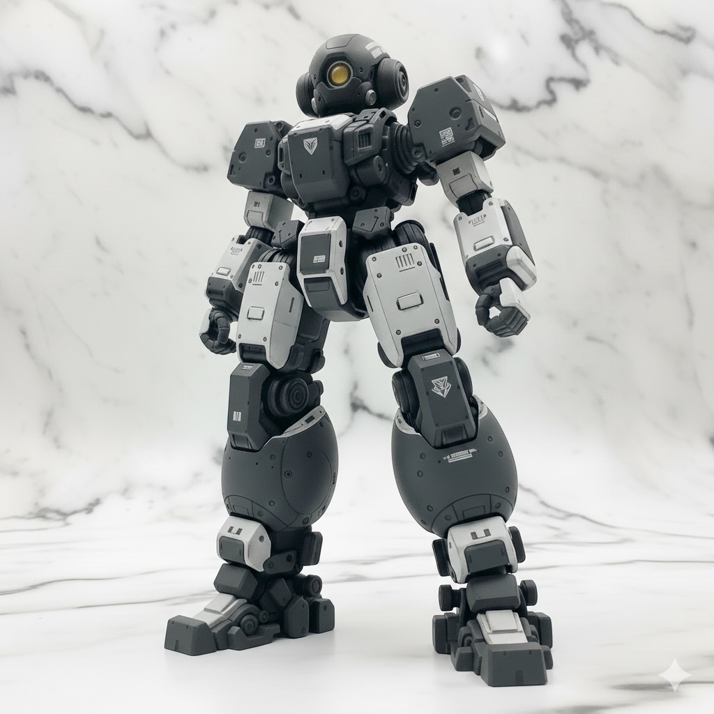 AIガチャ戦機　新ドクトリン検証実験部隊戦機（協調機指揮用電子戦強化パック装備）と無人協調戦機　立ち絵＆フィギア