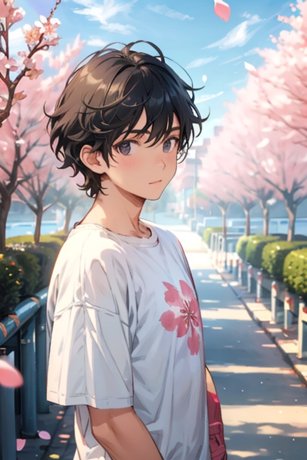 portrait with cherry blossoms