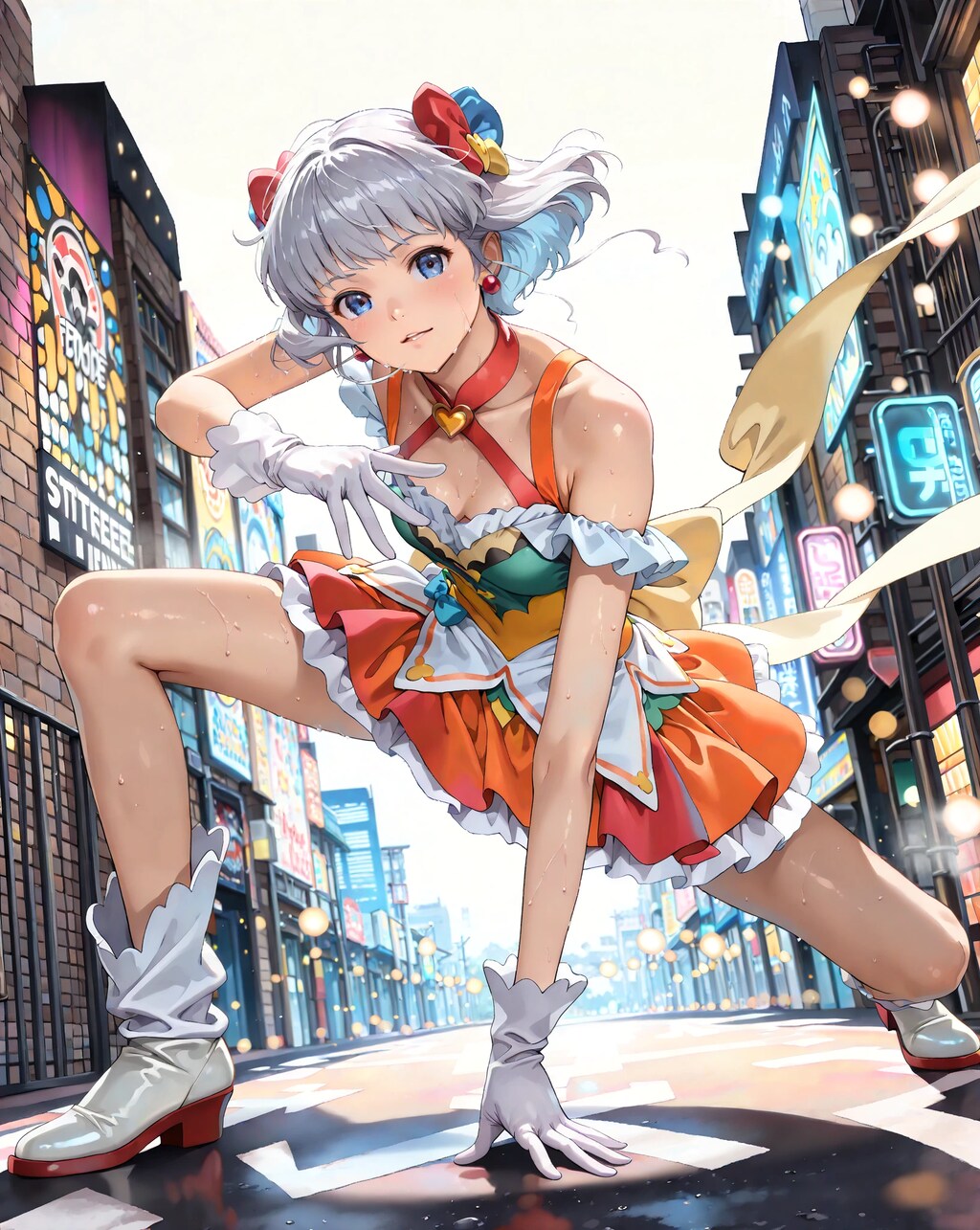 魔女っ子コスプレの子のダンスパフォーマンス