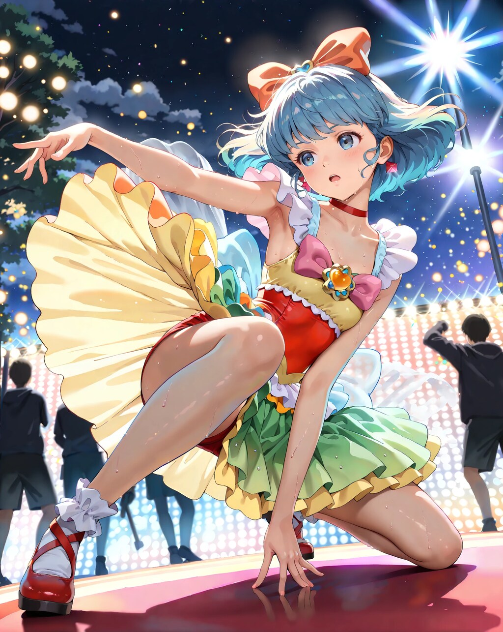 魔女っ子コスプレの子のダンスパフォーマンス