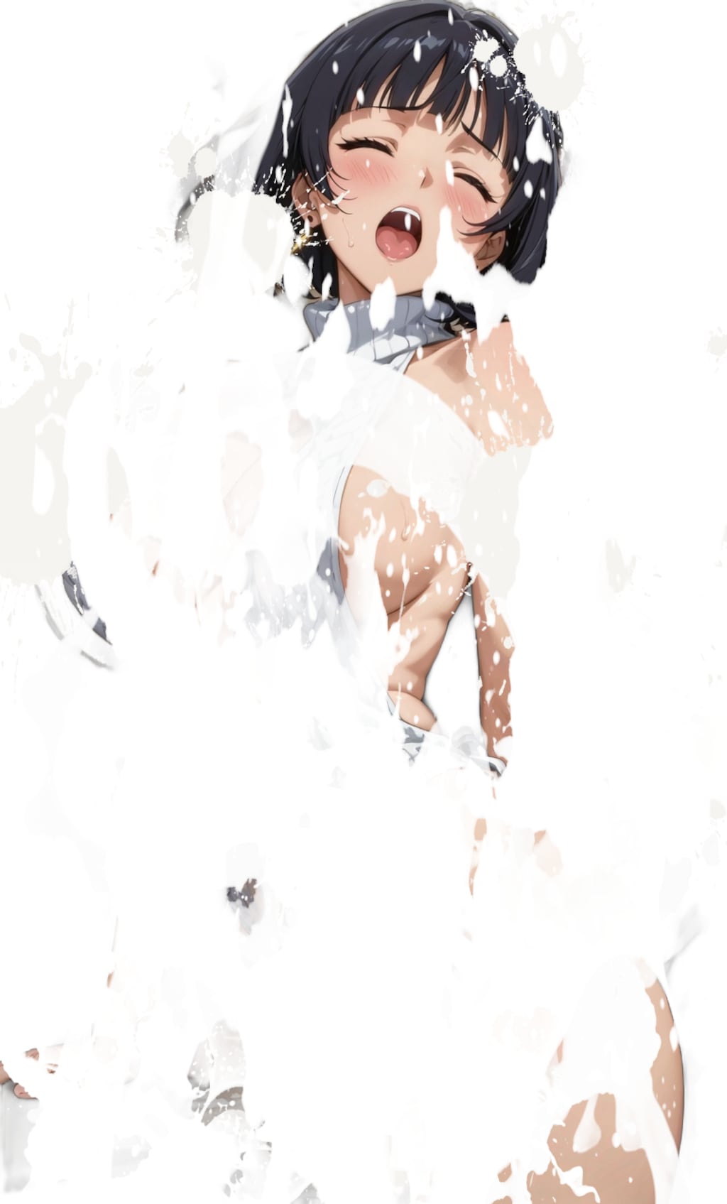 新必殺技をくらいHな白い汁と化す童貞を〇すハイレグセーター型女戦闘員！＋最後の2枚は試作の消滅シーンです