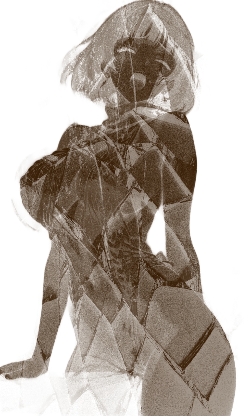 新必殺技をくらいHな白い汁と化す童貞を〇すハイレグセーター型女戦闘員！＋最後の2枚は試作の消滅シーンです