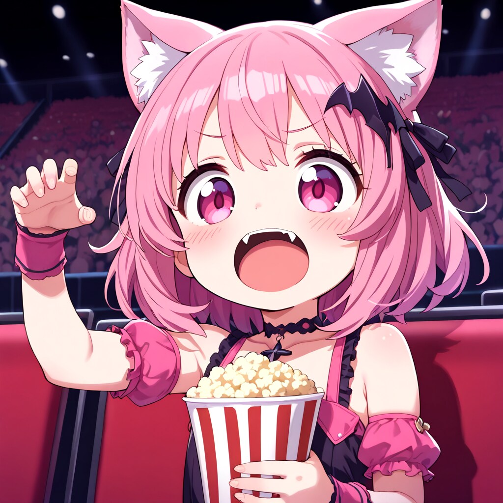 プロレスの試合を興奮しながら観戦するうちのねこ。