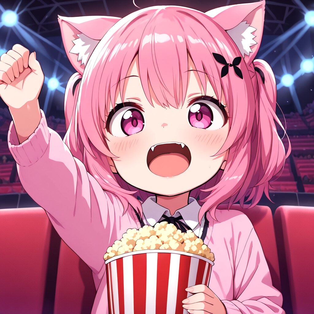 プロレスの試合を興奮しながら観戦するうちのねこ。