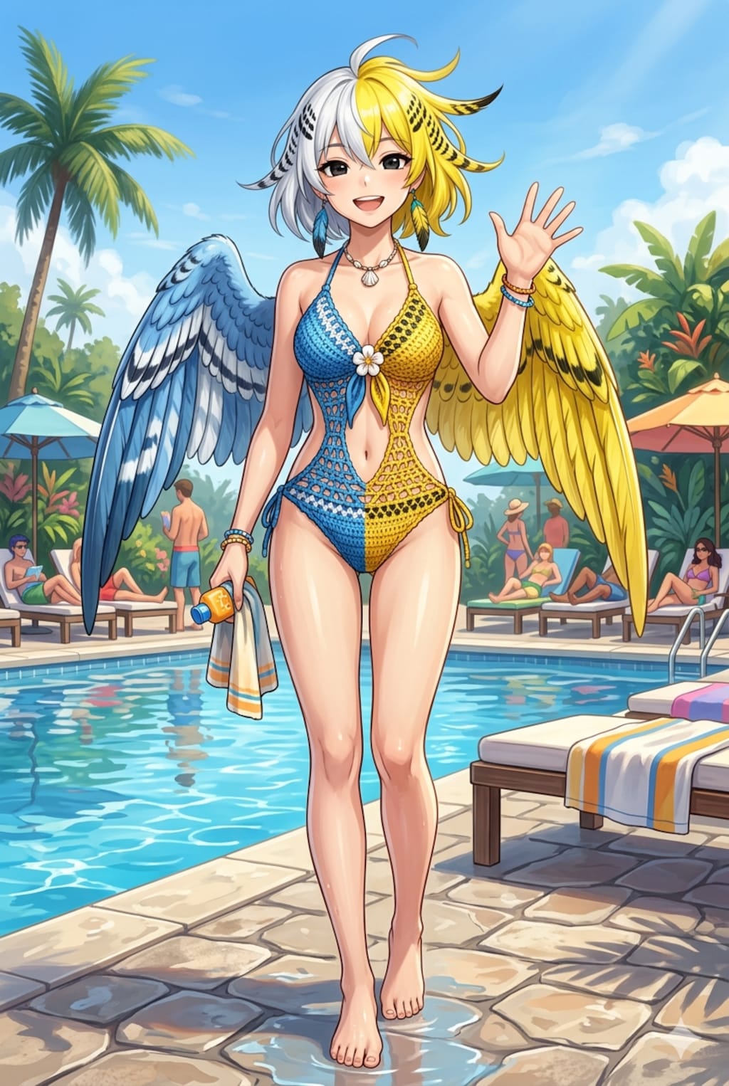 ハーフサイダーセキセイインコ擬人化