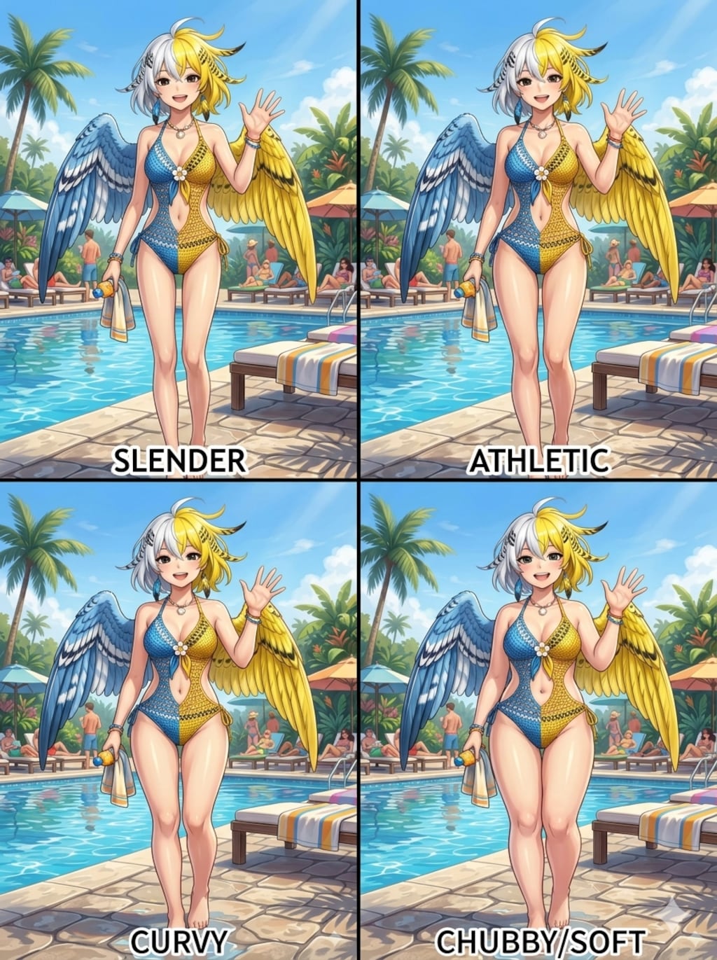 ハーフサイダーセキセイインコ擬人化