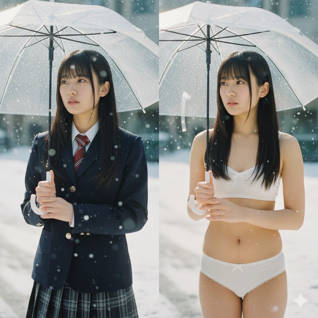 Gemini 傘とロングヘア