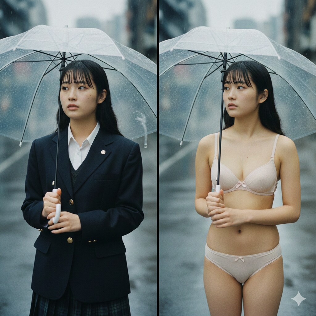 Gemini 傘とロングヘア