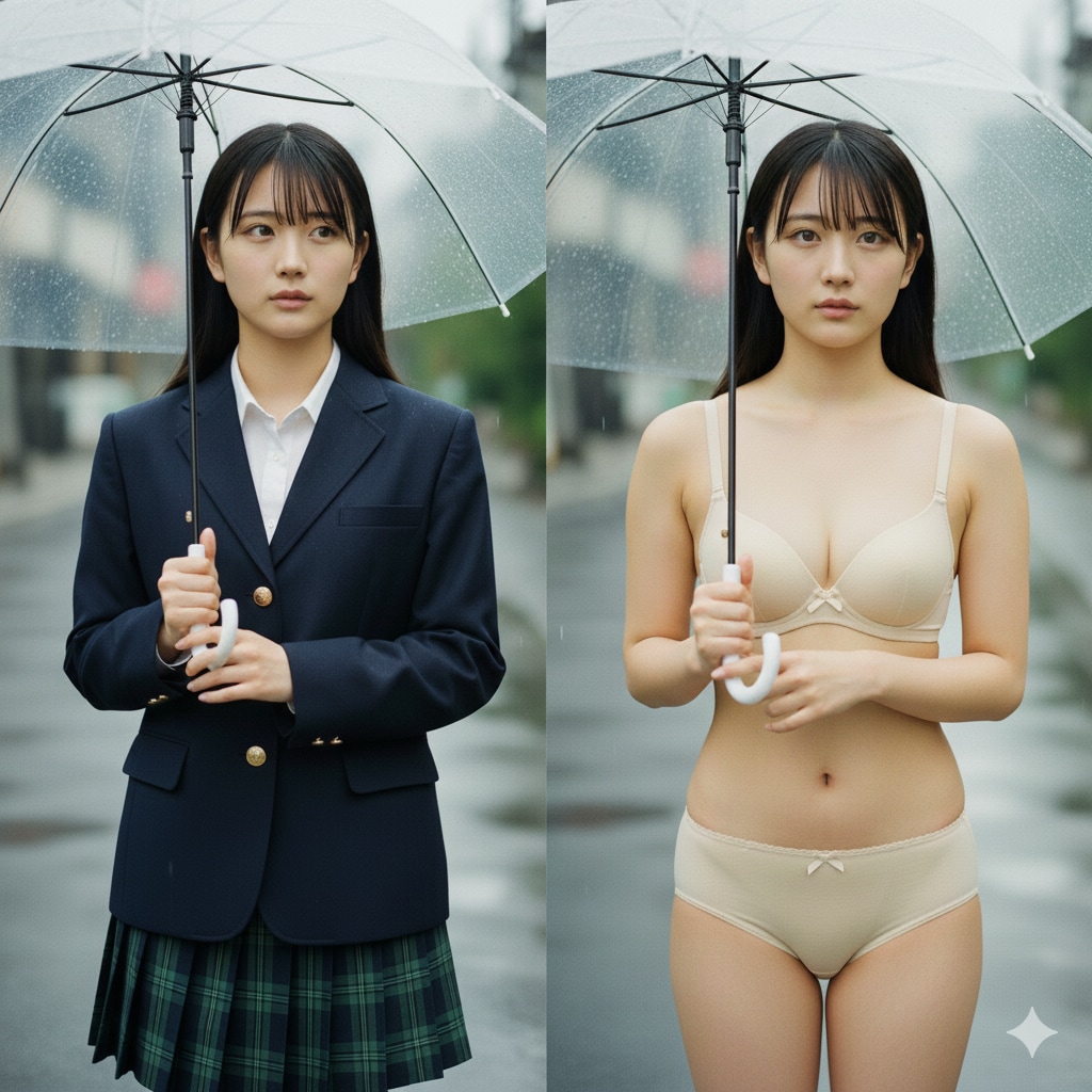 Gemini 傘とロングヘア