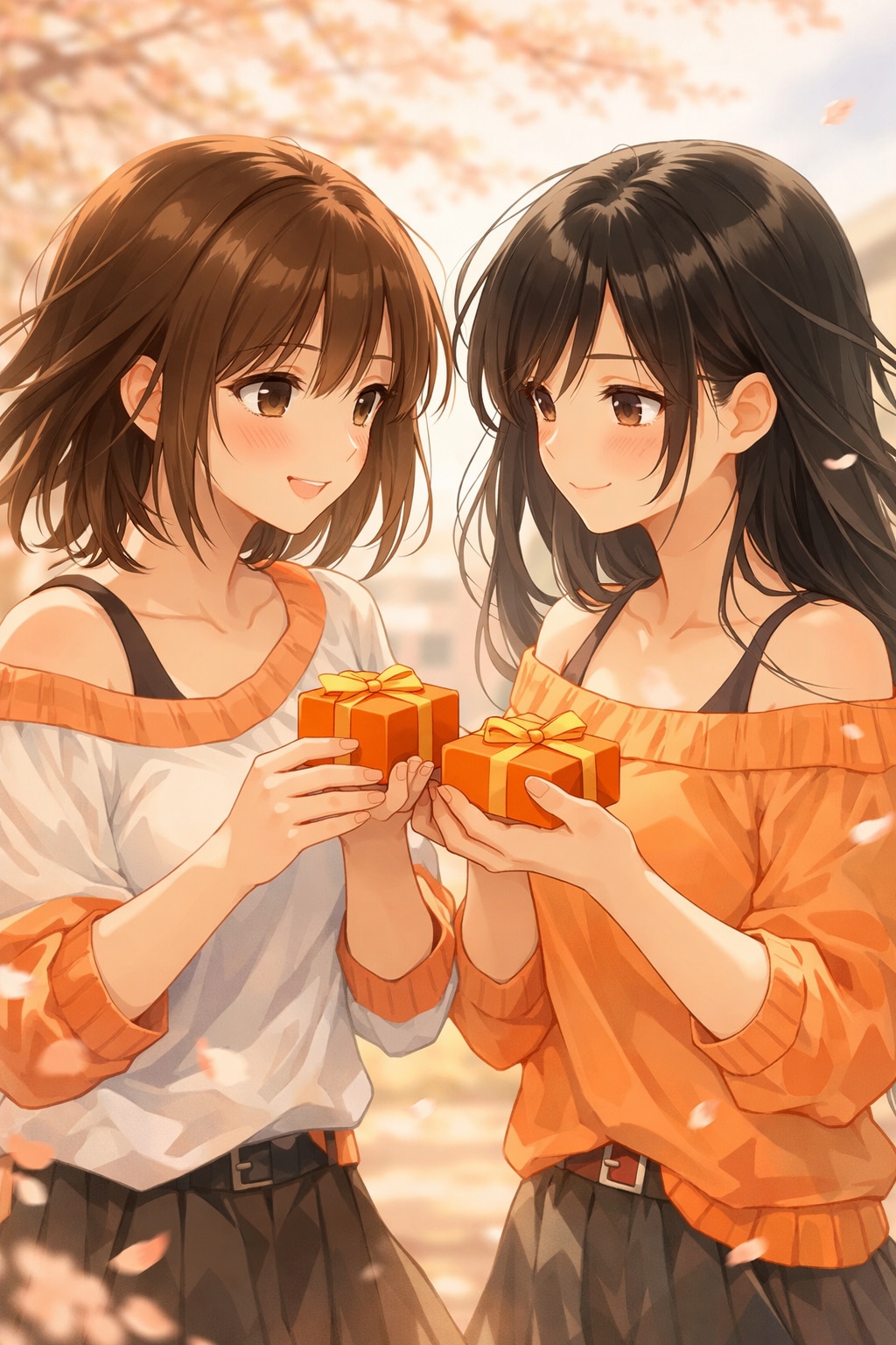 交換（オレンジデー　01） | の人気AIイラスト・グラビア