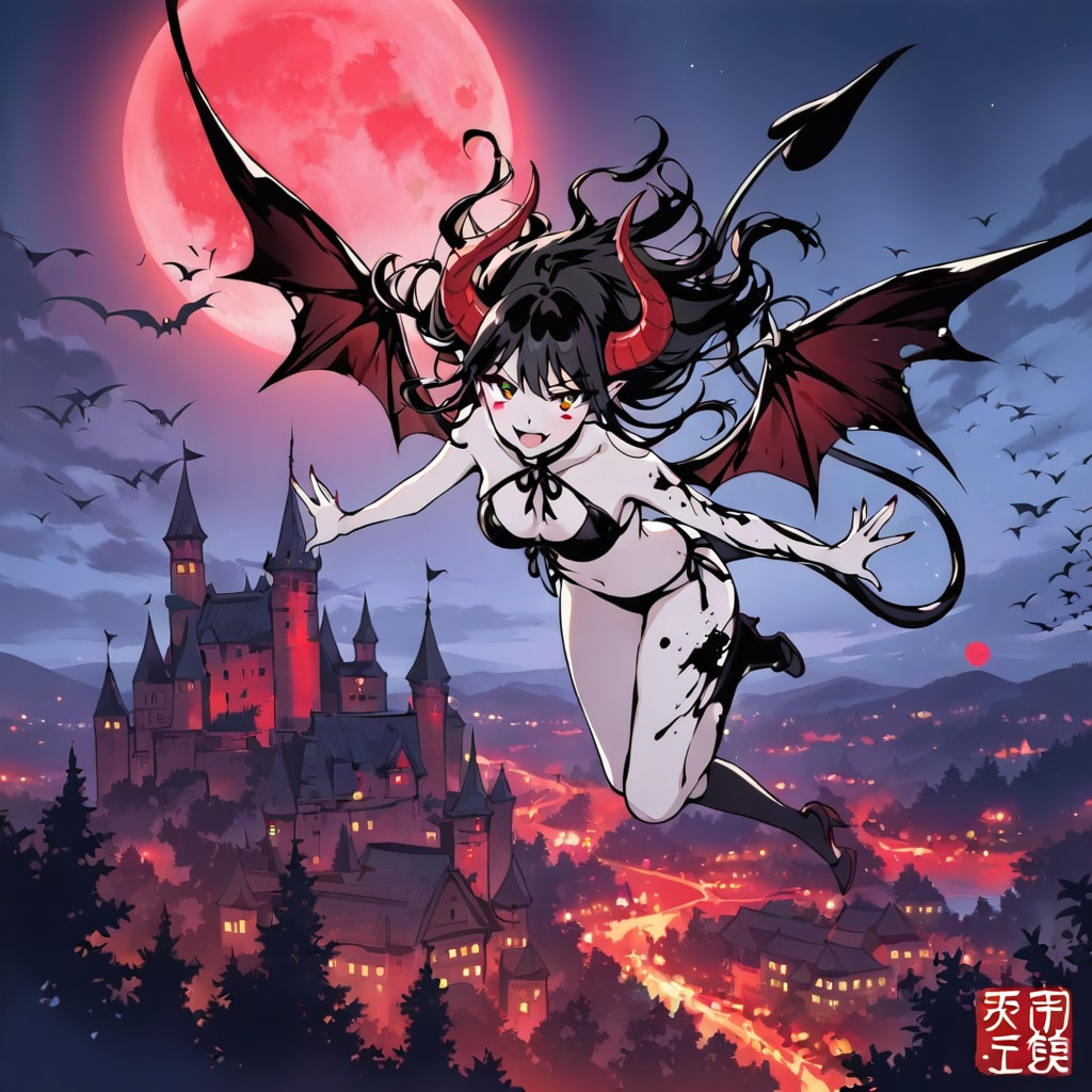 とりあえず悪魔っ子と赤い月260521