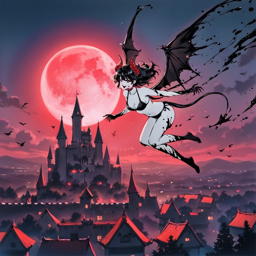 とりあえず悪魔っ子と赤い月260521