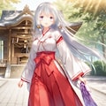 銀髪巫女さん 4枚目