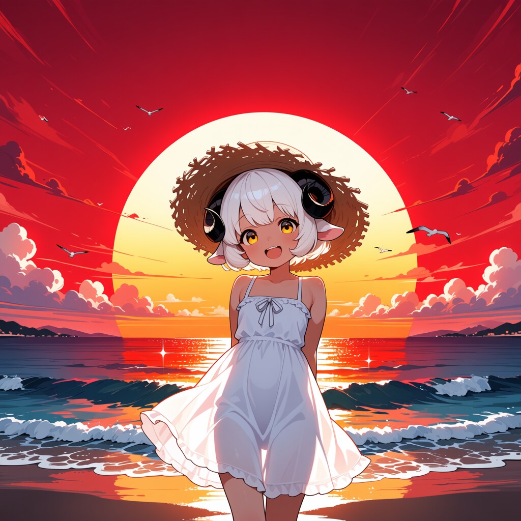 メイちゃん、夏の夕暮れ♡