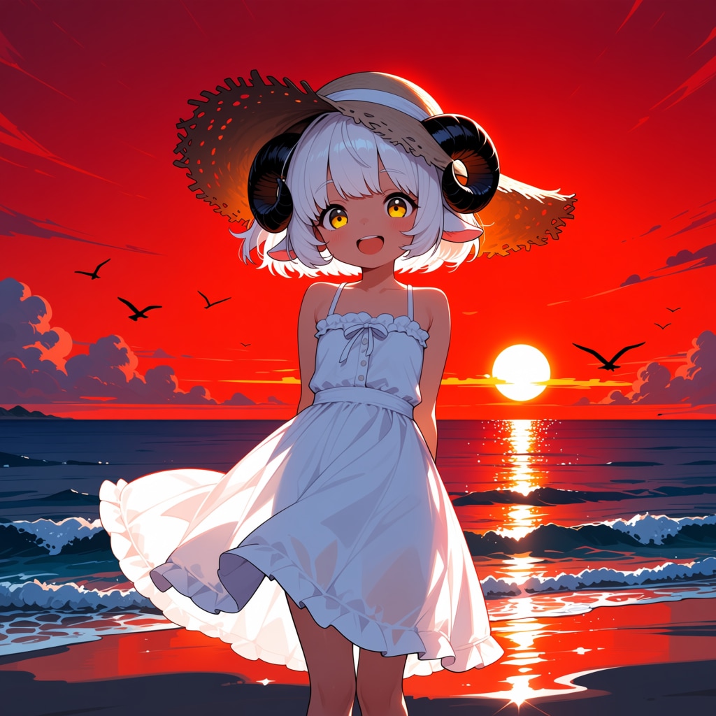 メイちゃん、夏の夕暮れ♡