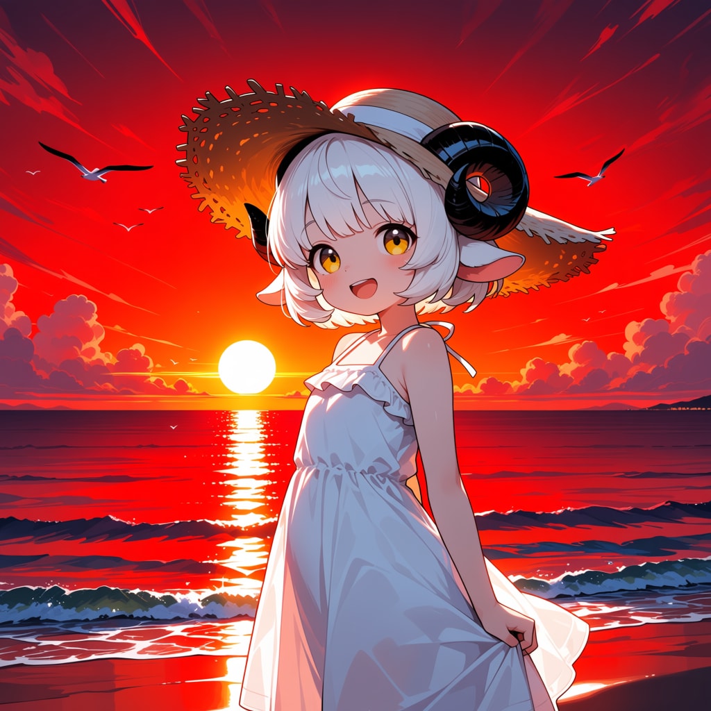 メイちゃん、夏の夕暮れ♡