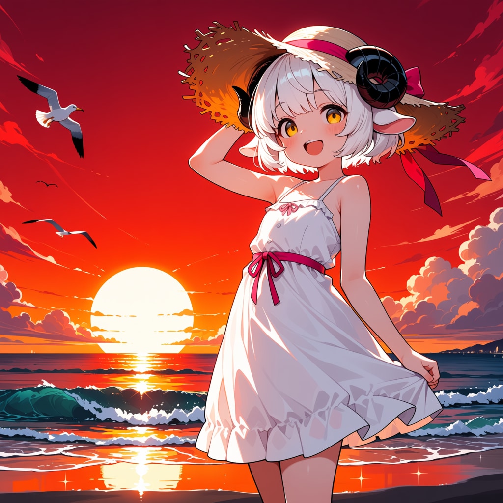 メイちゃん、夏の夕暮れ♡