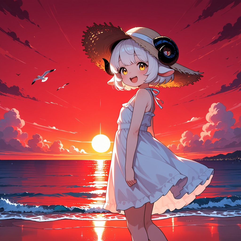 メイちゃん、夏の夕暮れ♡