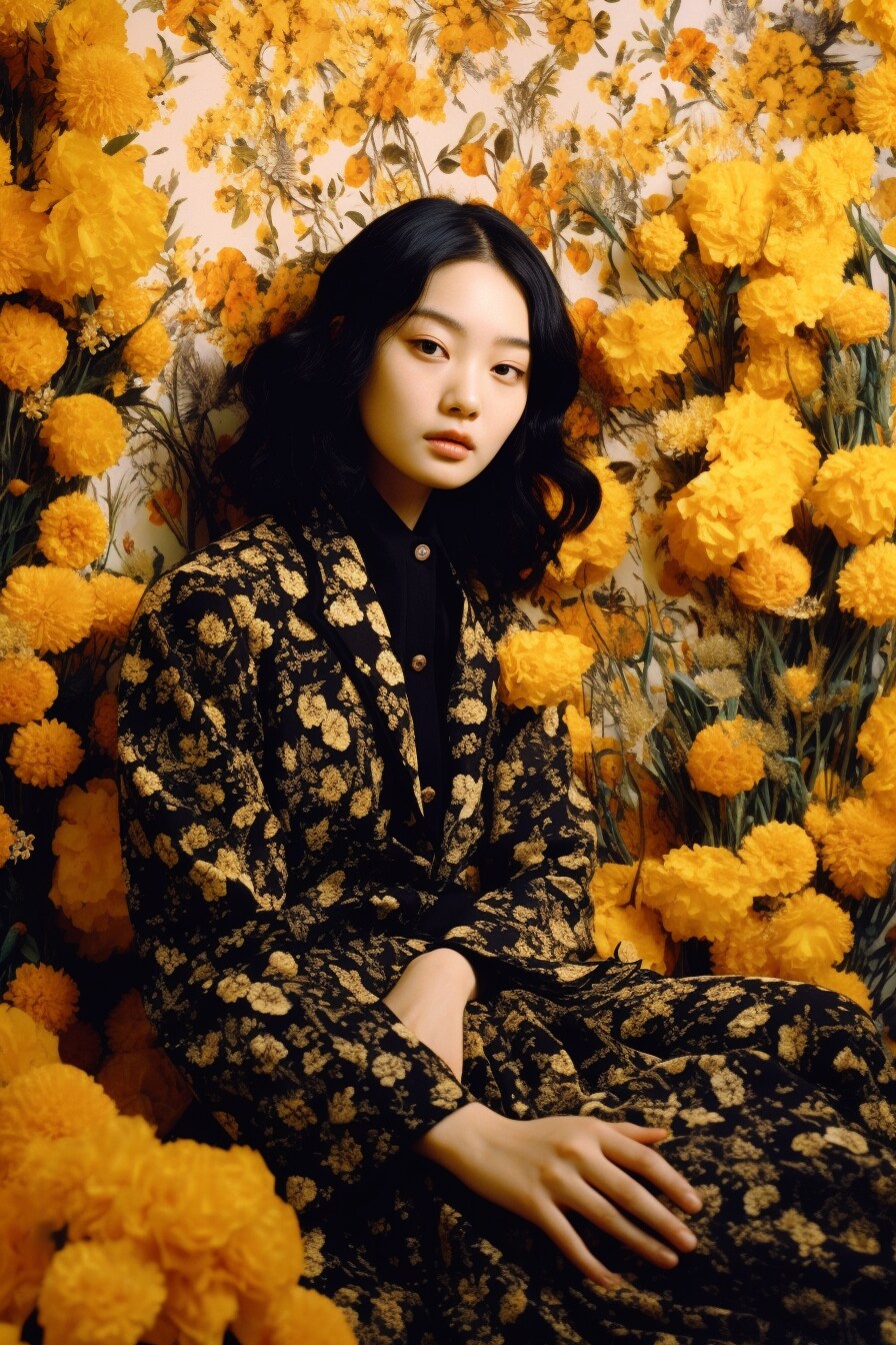 単色花柄姉さん