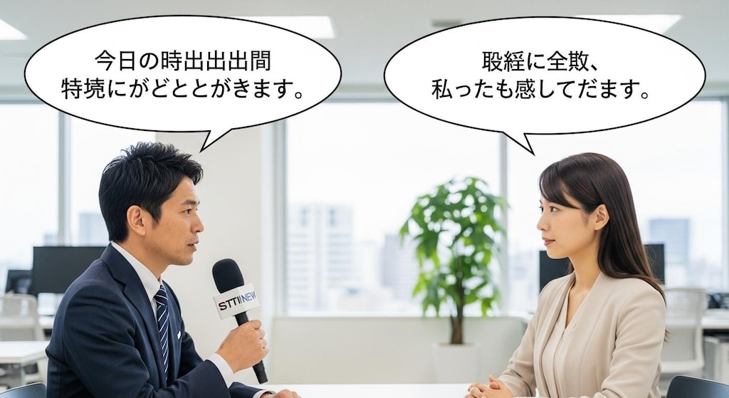 今日はインタビューシーンで喋らせてみた