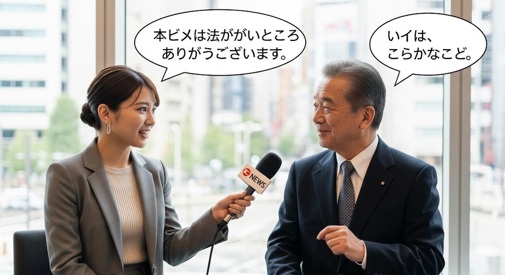 今日はインタビューシーンで喋らせてみた