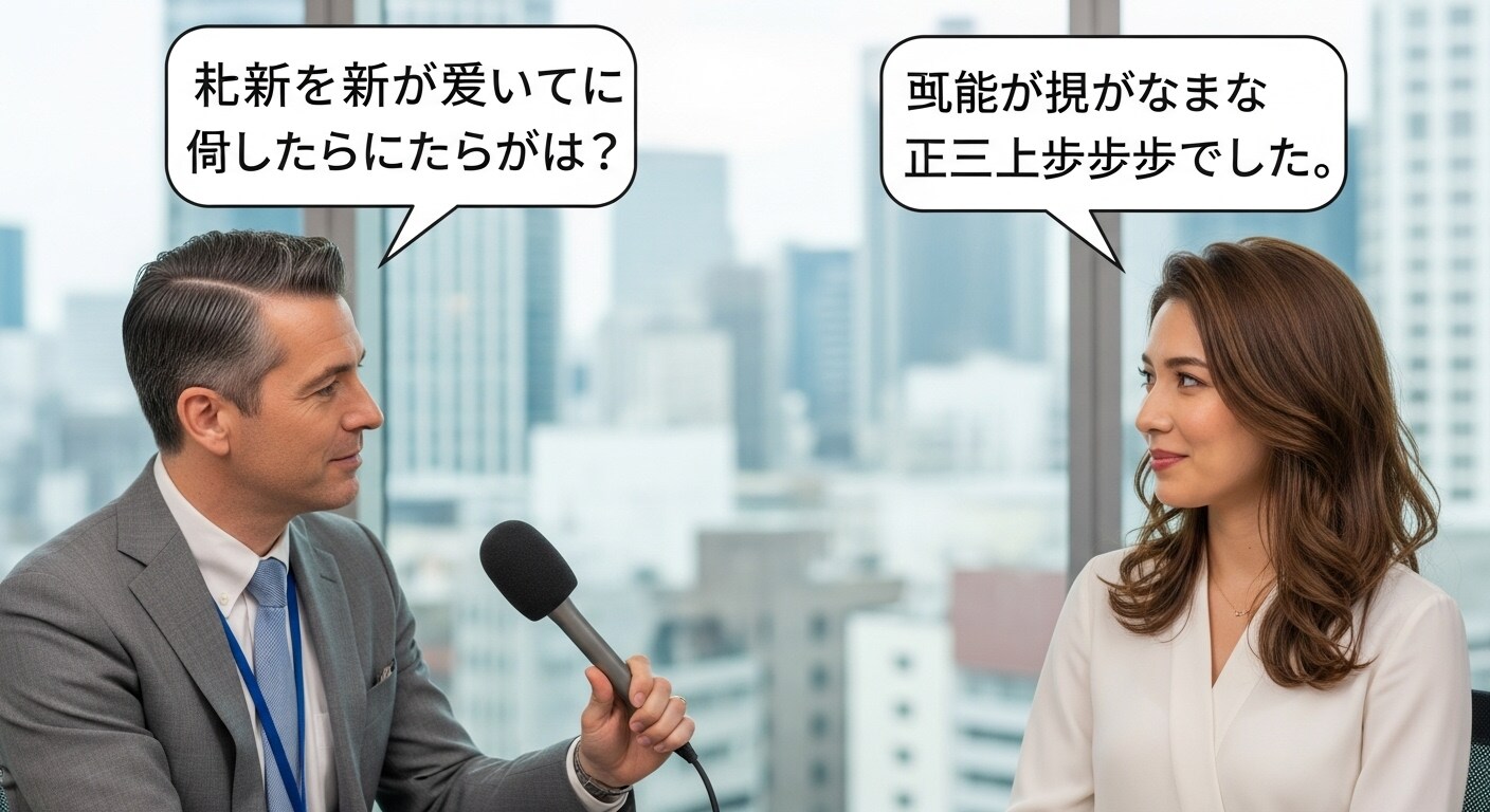 今日はインタビューシーンで喋らせてみた | の人気AIイラスト・グラビア