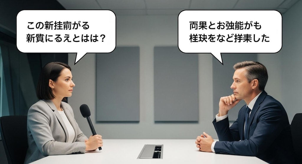 今日はインタビューシーンで喋らせてみた