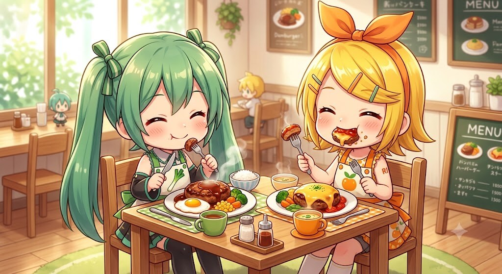 今日のお昼はハンバーグです