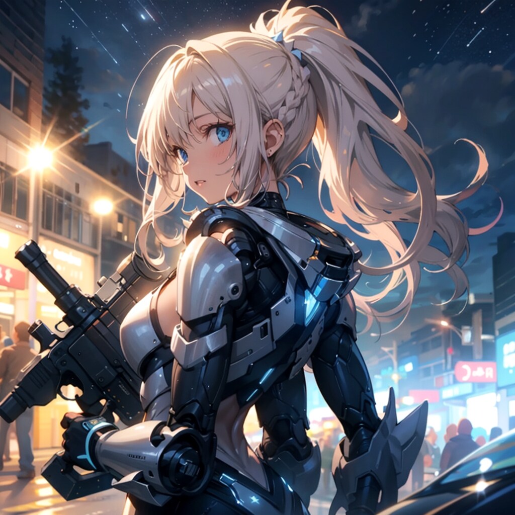 警備するロボット娘