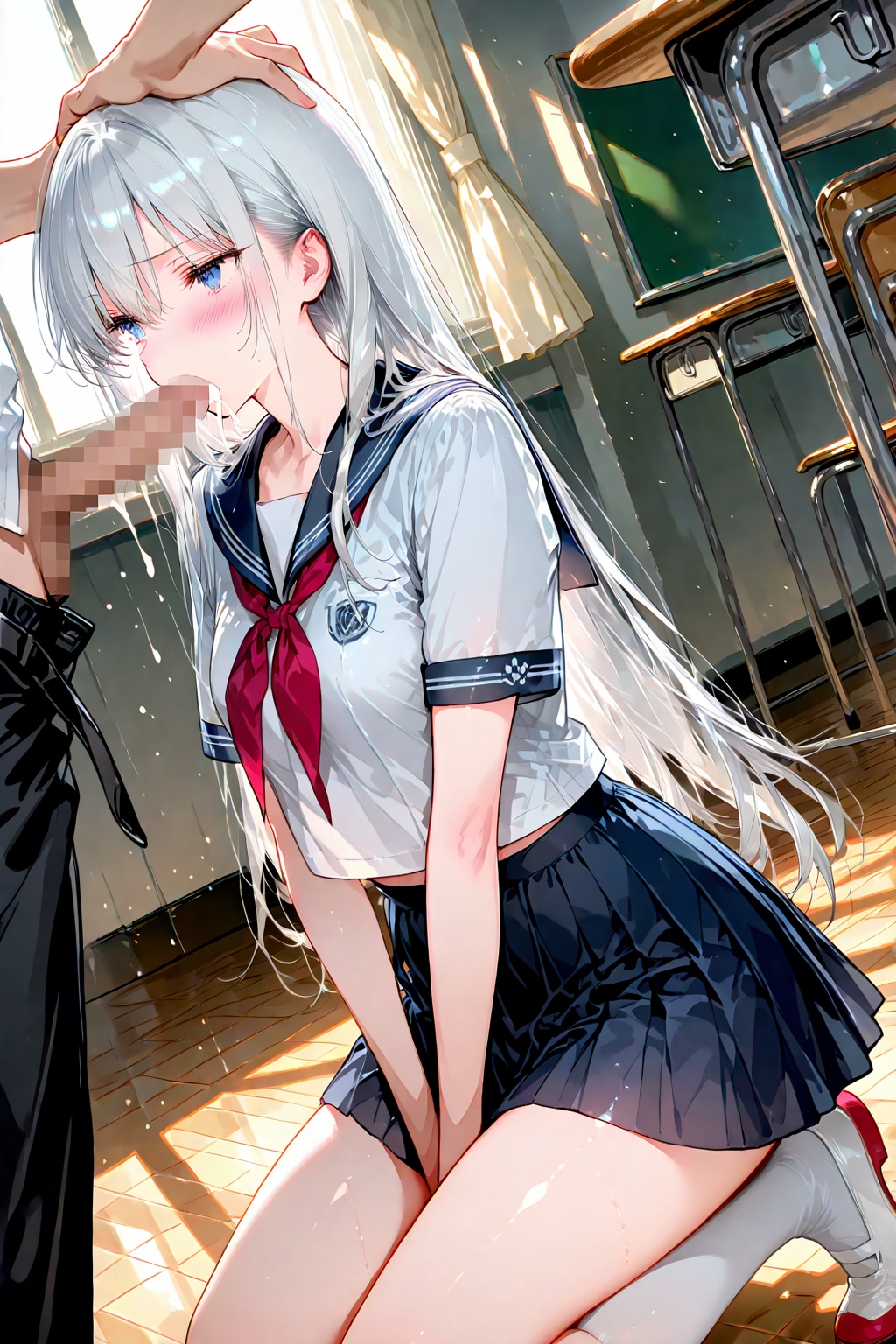 銀髪JKエナジーちゃんにお口でしてもらう