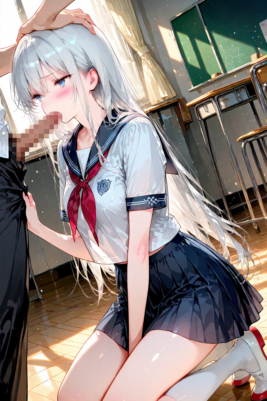 銀髪JKエナジーちゃんにお口でしてもらう