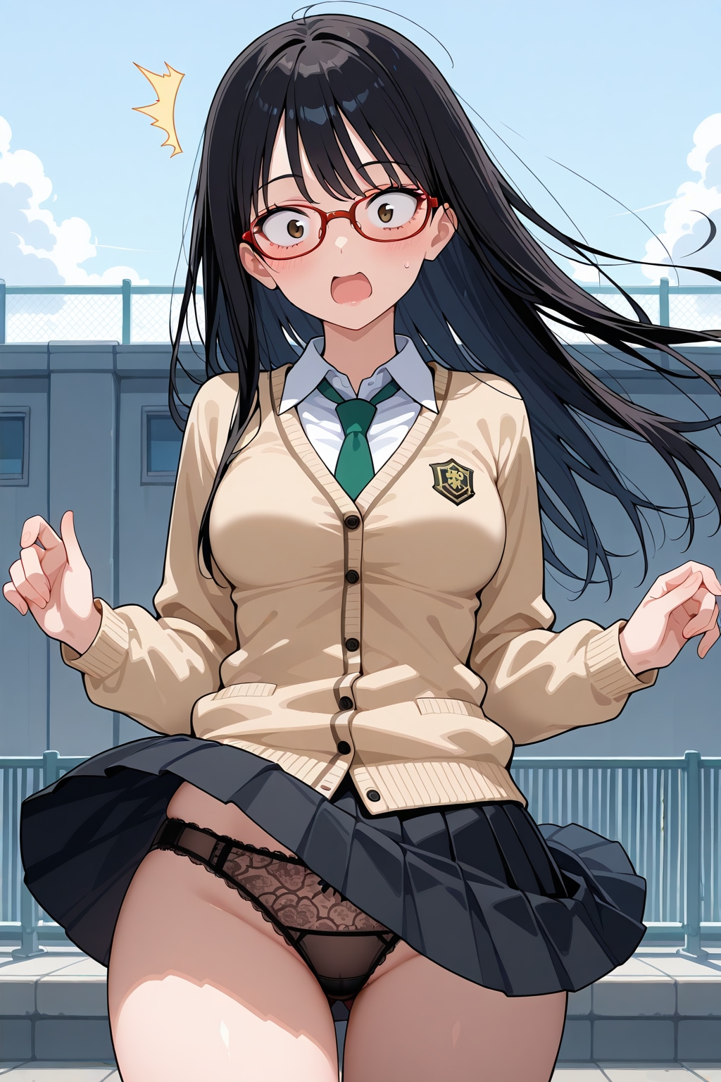 意外とエロいパンツ穿いてる赤メガネ