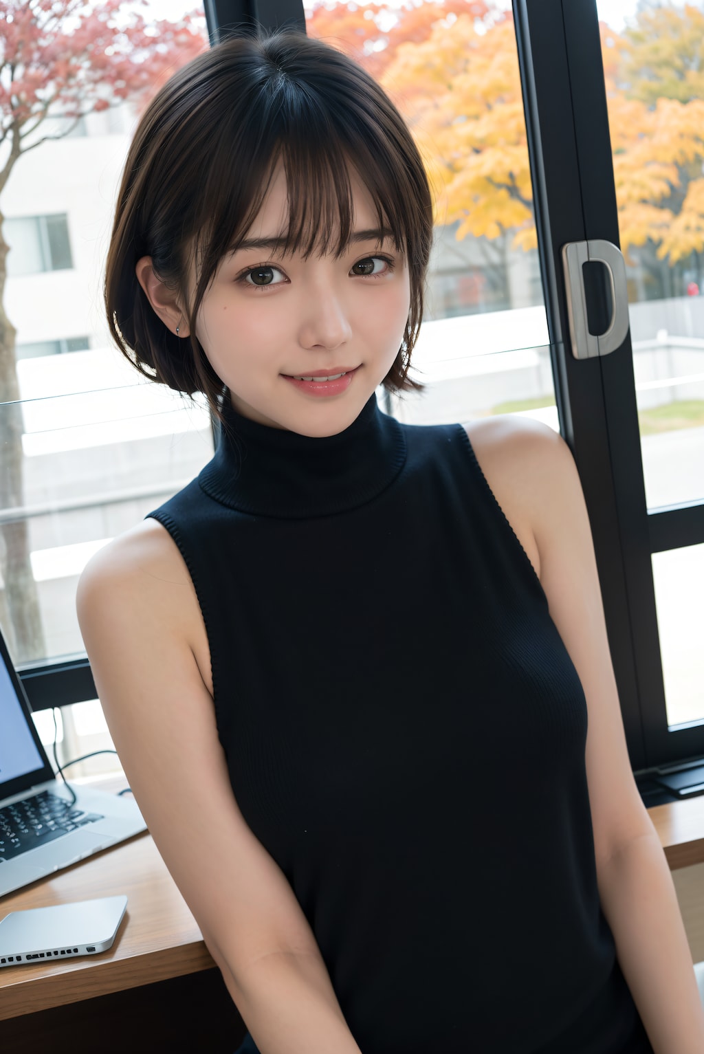 セーター姿のOL 4